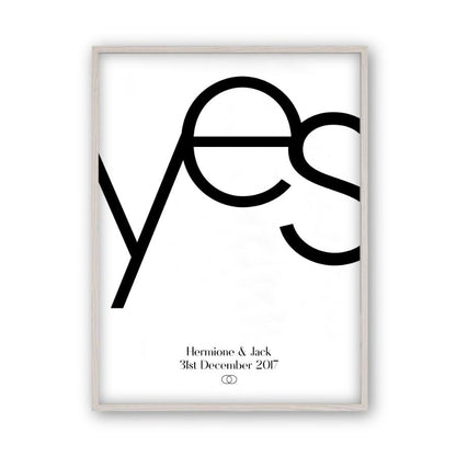 Personalised Yes Engagement Print - Blim & Blum