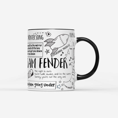 Sam Fender Doodle Lyrics Mug