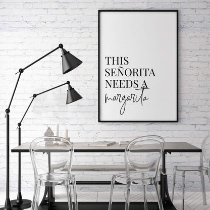 This Senorita Needs A Margarita Print - Blim & Blum