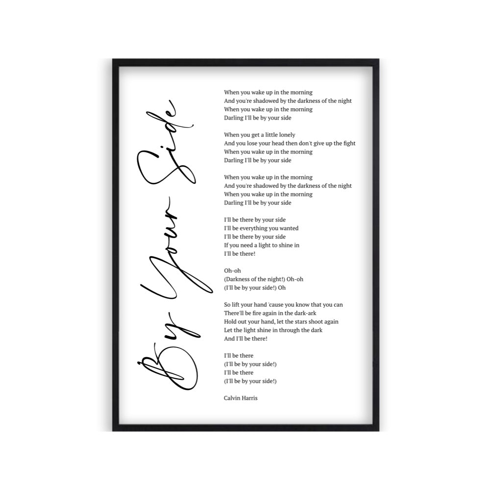 Personalised Song Lyrics Script Print
