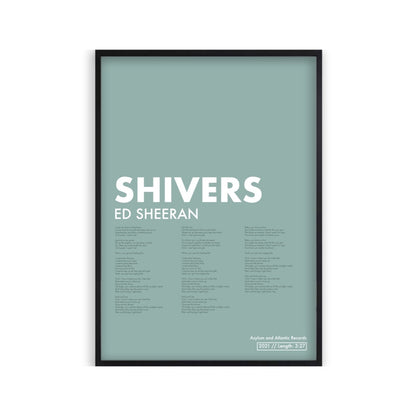 Personalised Song Lyrics Colour Print