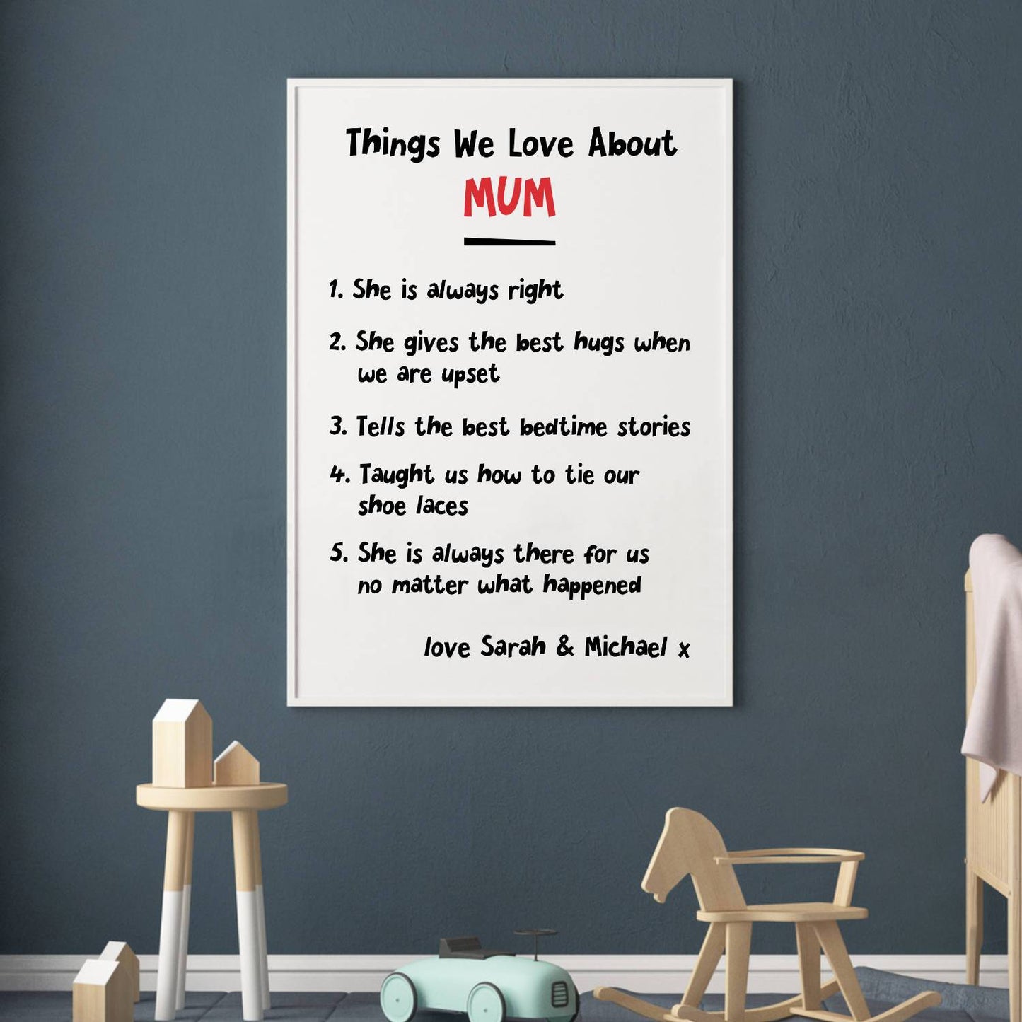 Personalised Things We Love About Mum Print - Blim & Blum