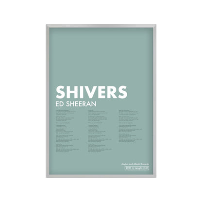 Personalised Song Lyrics Colour Print