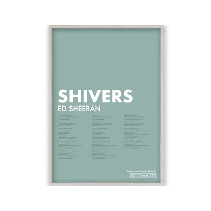 Personalised Song Lyrics Colour Print