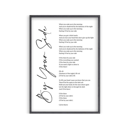 Personalised Song Lyrics Script Print