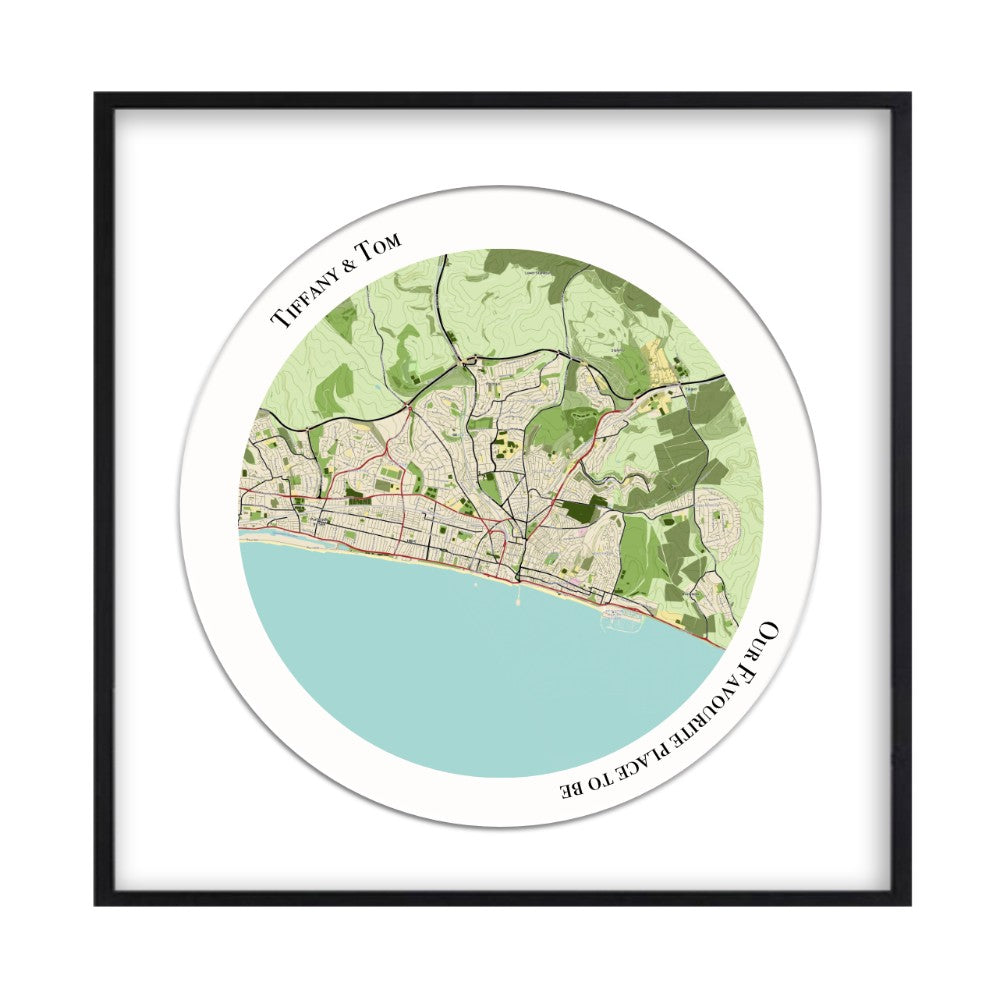 Personalised Circular Map Print